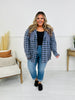 Falling for Flannel Hooded Shacket in Blue