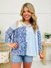 Chasing Sunflowers Top In Powder Blue