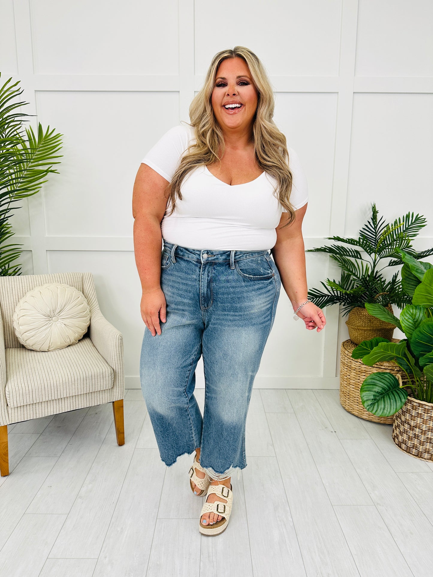 Judy Blue Mystical Magical Rigid Magic Cropped Wide Leg Jeans