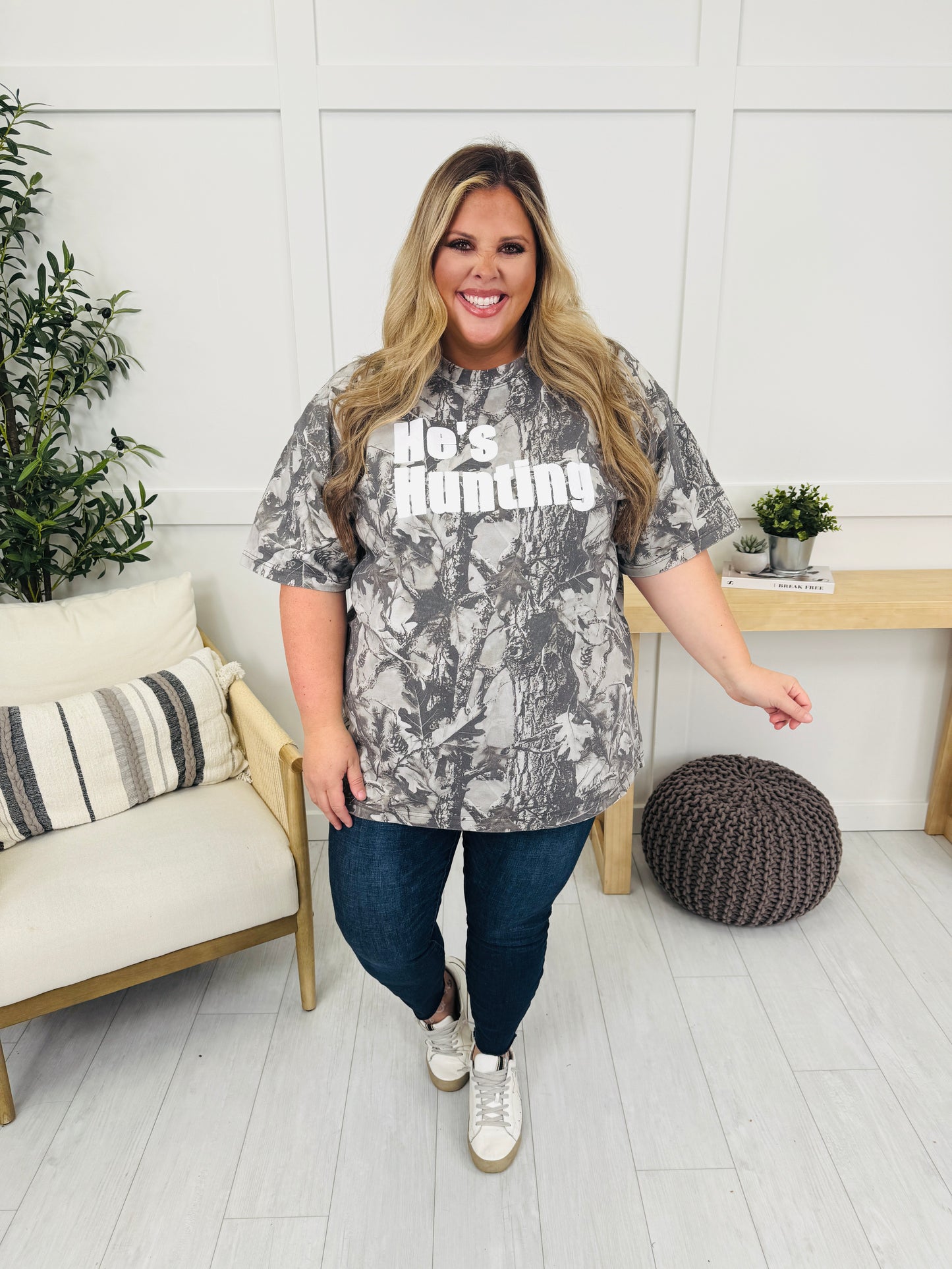 He's Hunting Camo Graphic Tee