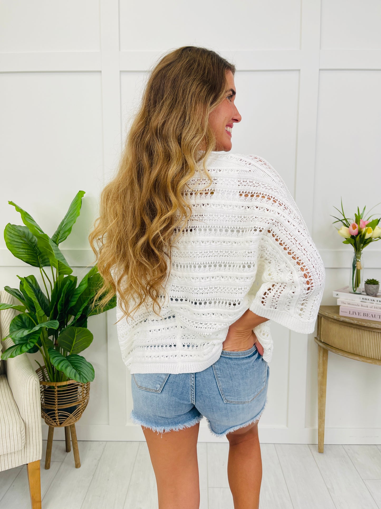 Driftwood Knit Cardigan In Off White