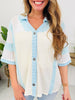 Soft Focus Collared Top In Ivory