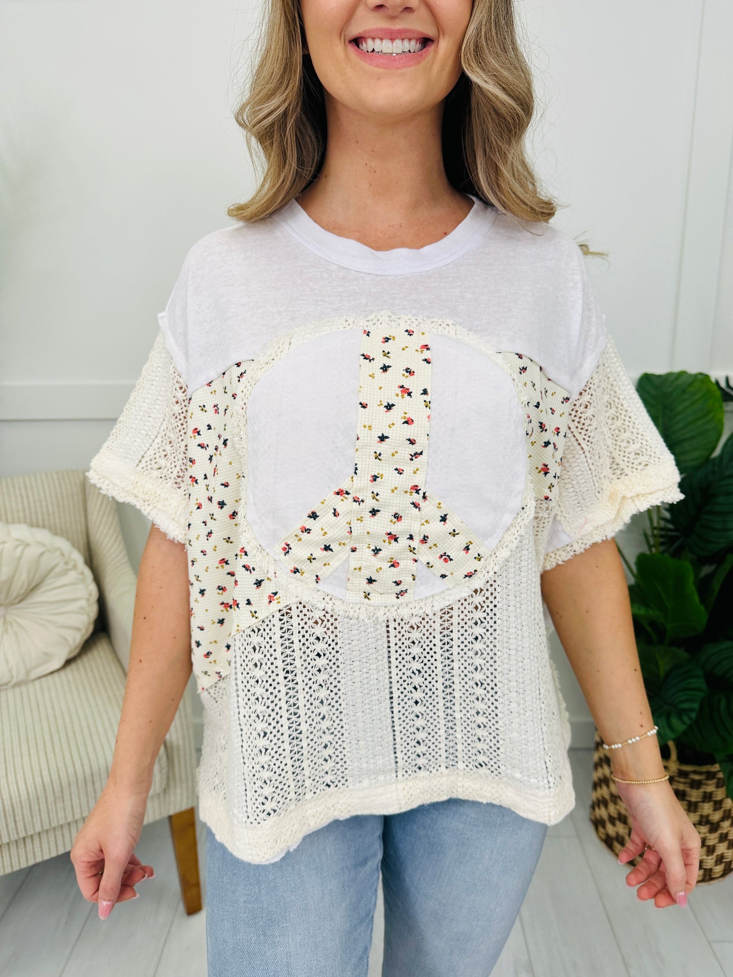 Blooming Peace Top in Ivory Multi