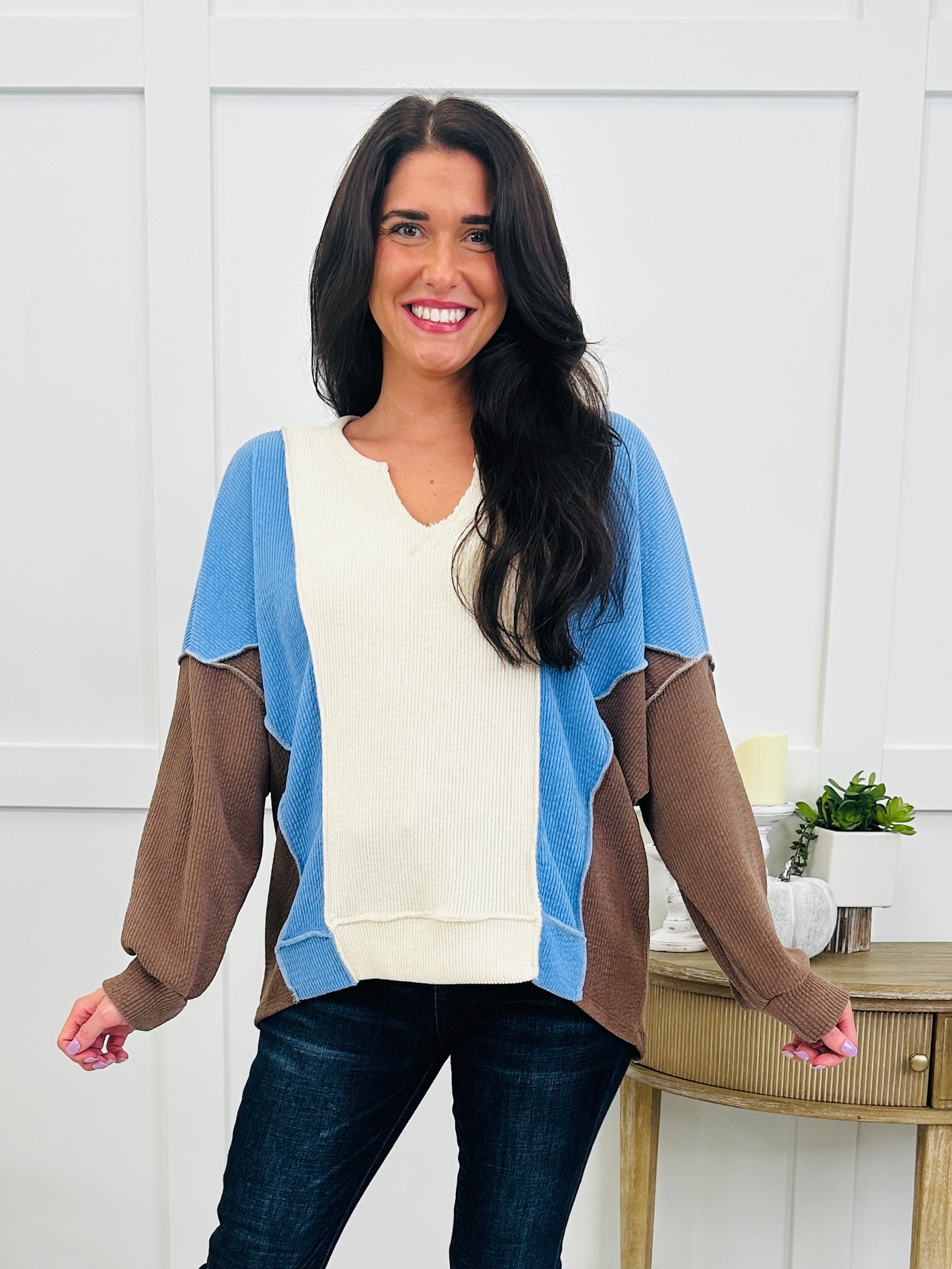 Cozy Canvas Top In Denim Blue
