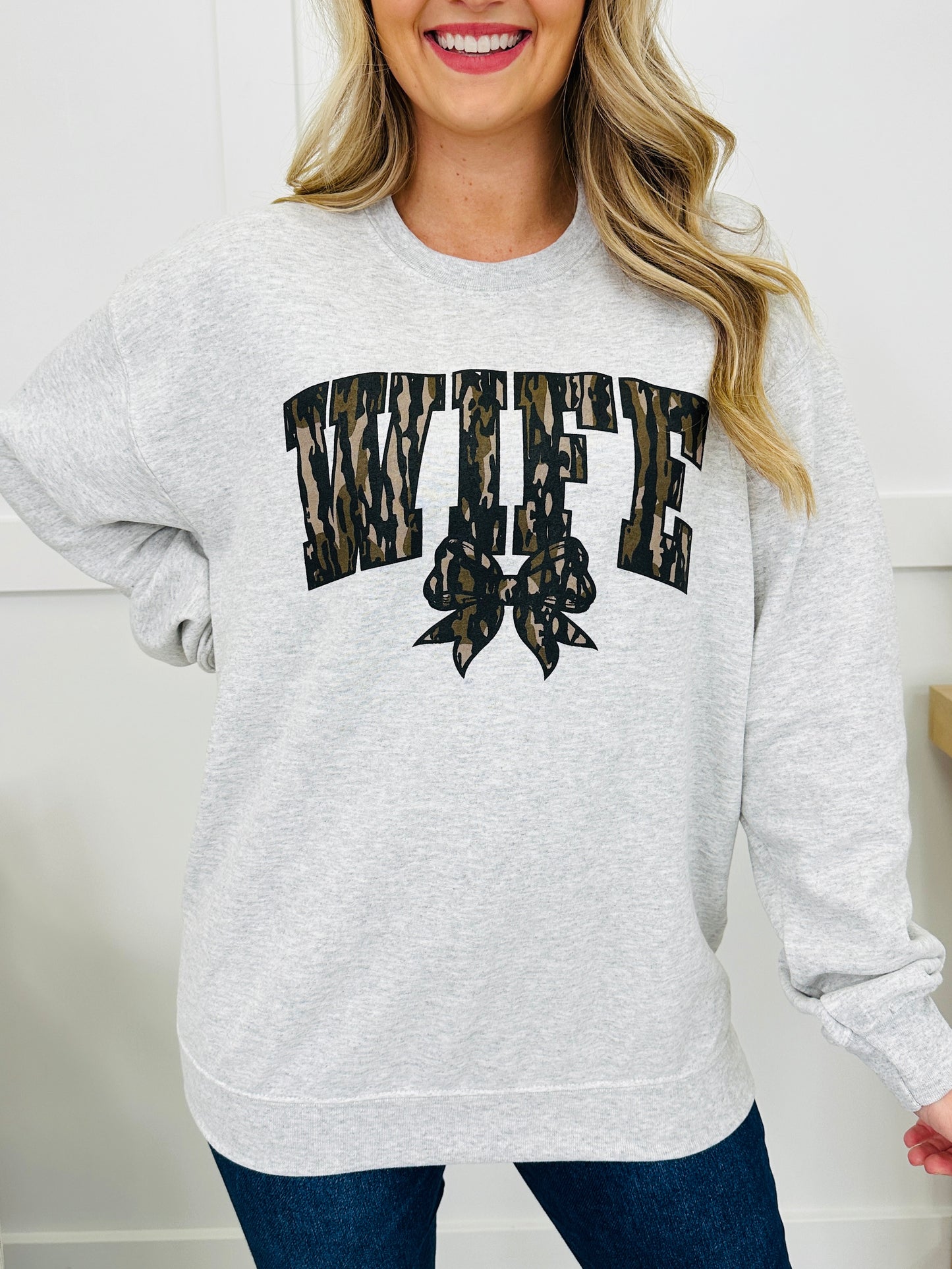 Wife Bottomland Camo Crewneck Sweatshirt