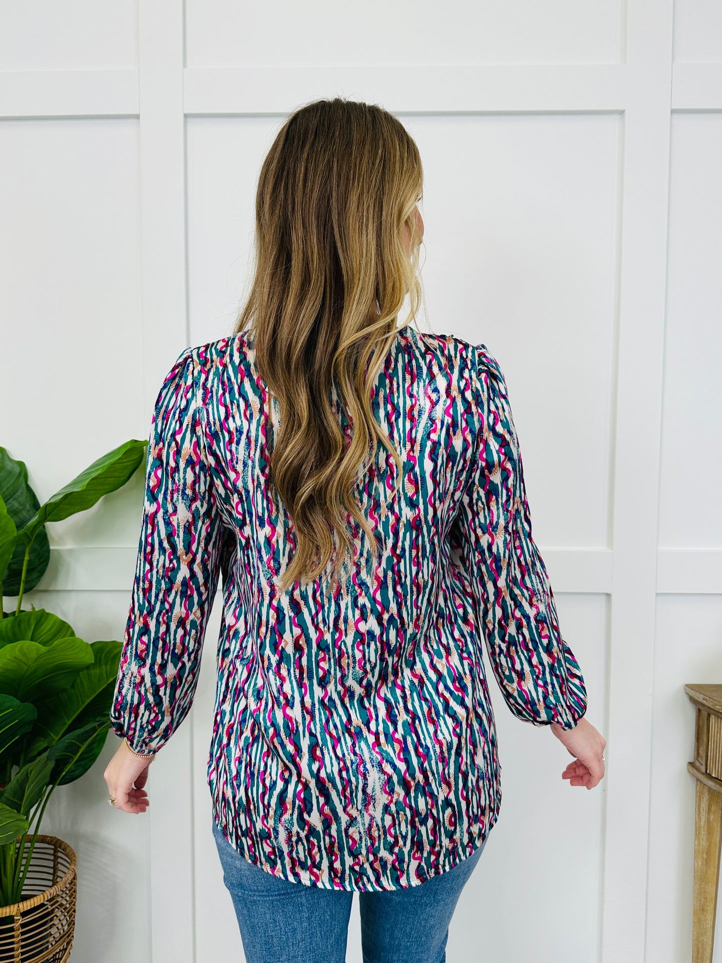 Painted The Petals Top In Teal