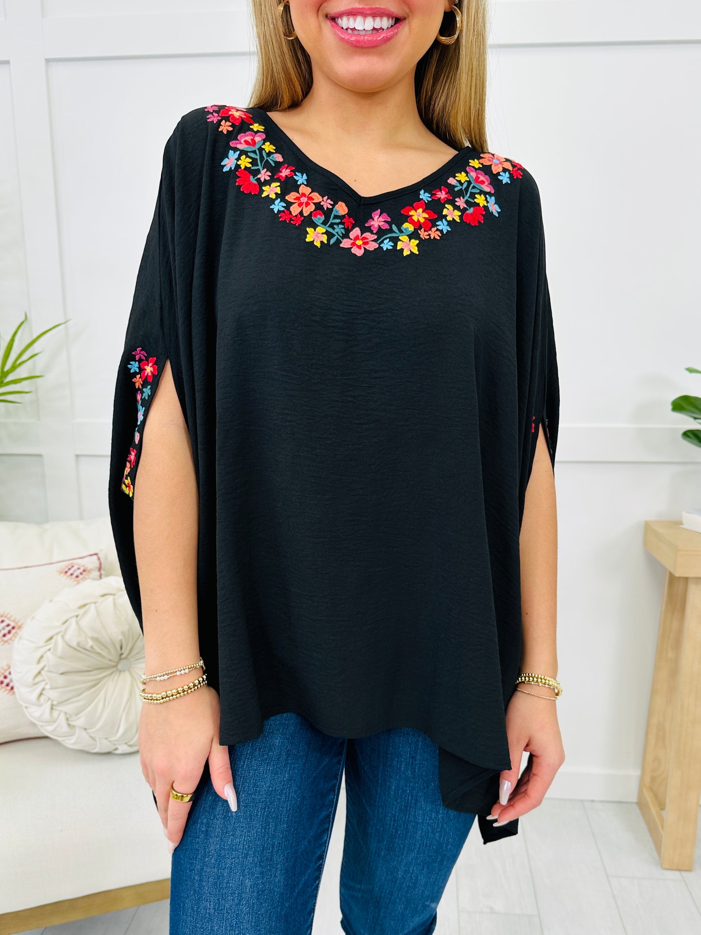 REG/CURVY Embroidered Essence Top- Multiple Colors!