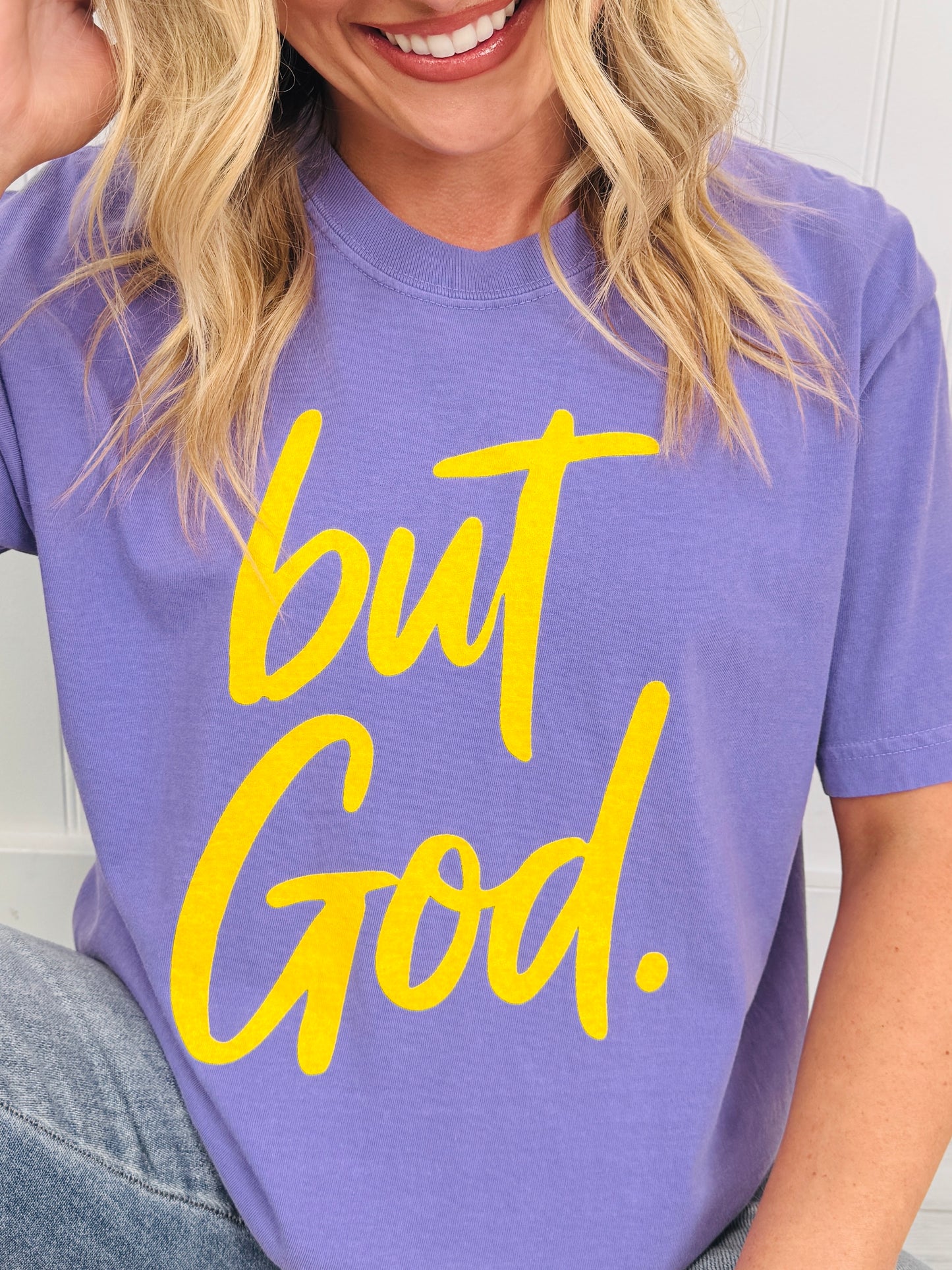 But God Neon Graphic Tee in Multiple Colors