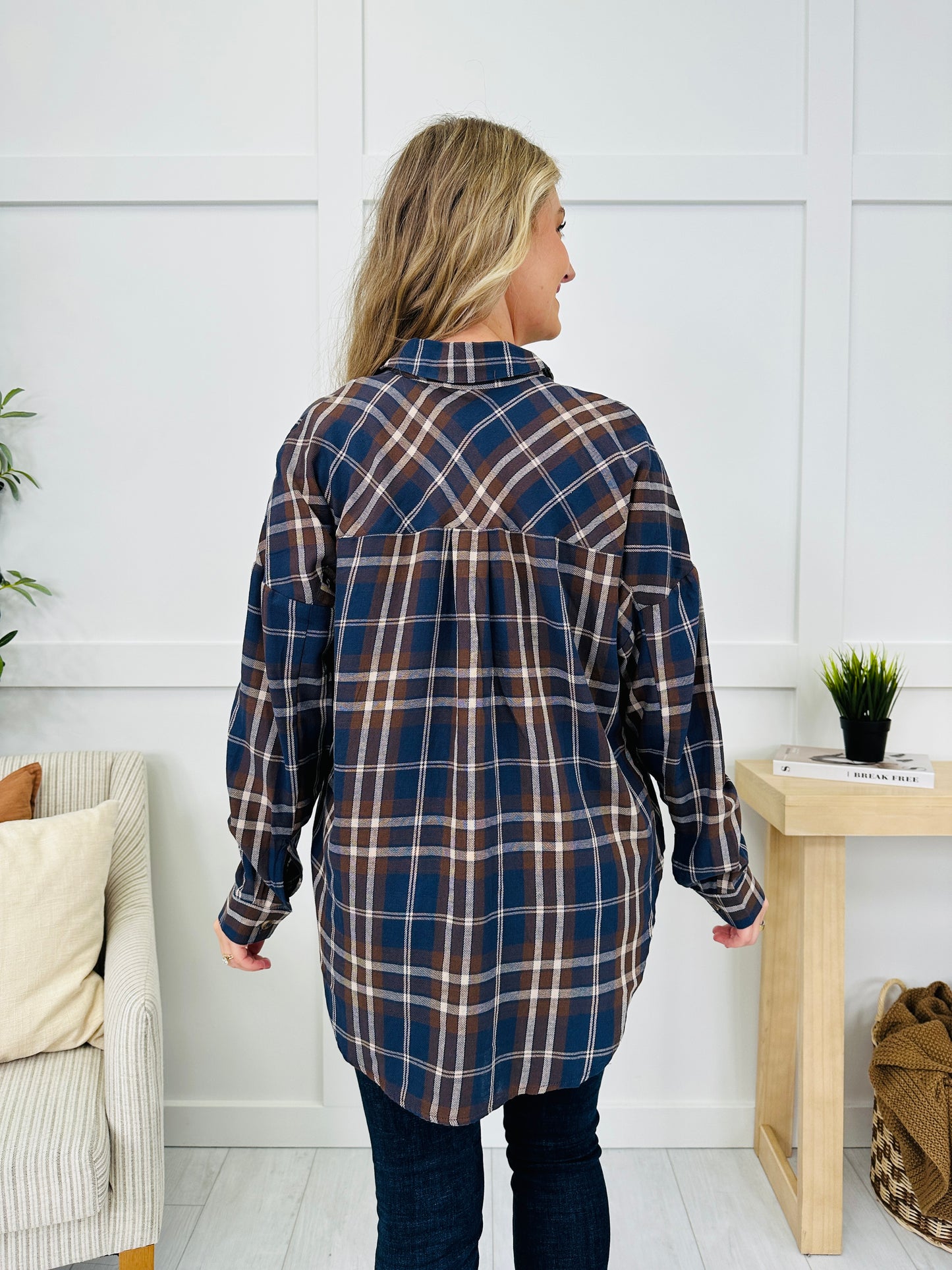 Through The Pines Top in Navy Multi