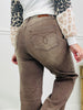 Judy Blue Cocoa Crush Retro Wide Leg Criss-Cross Jeans