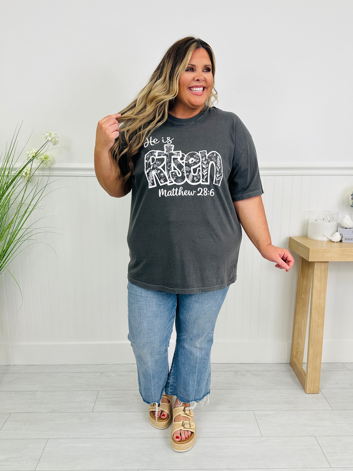 He Is Risen Garment Dyed Graphic Tee