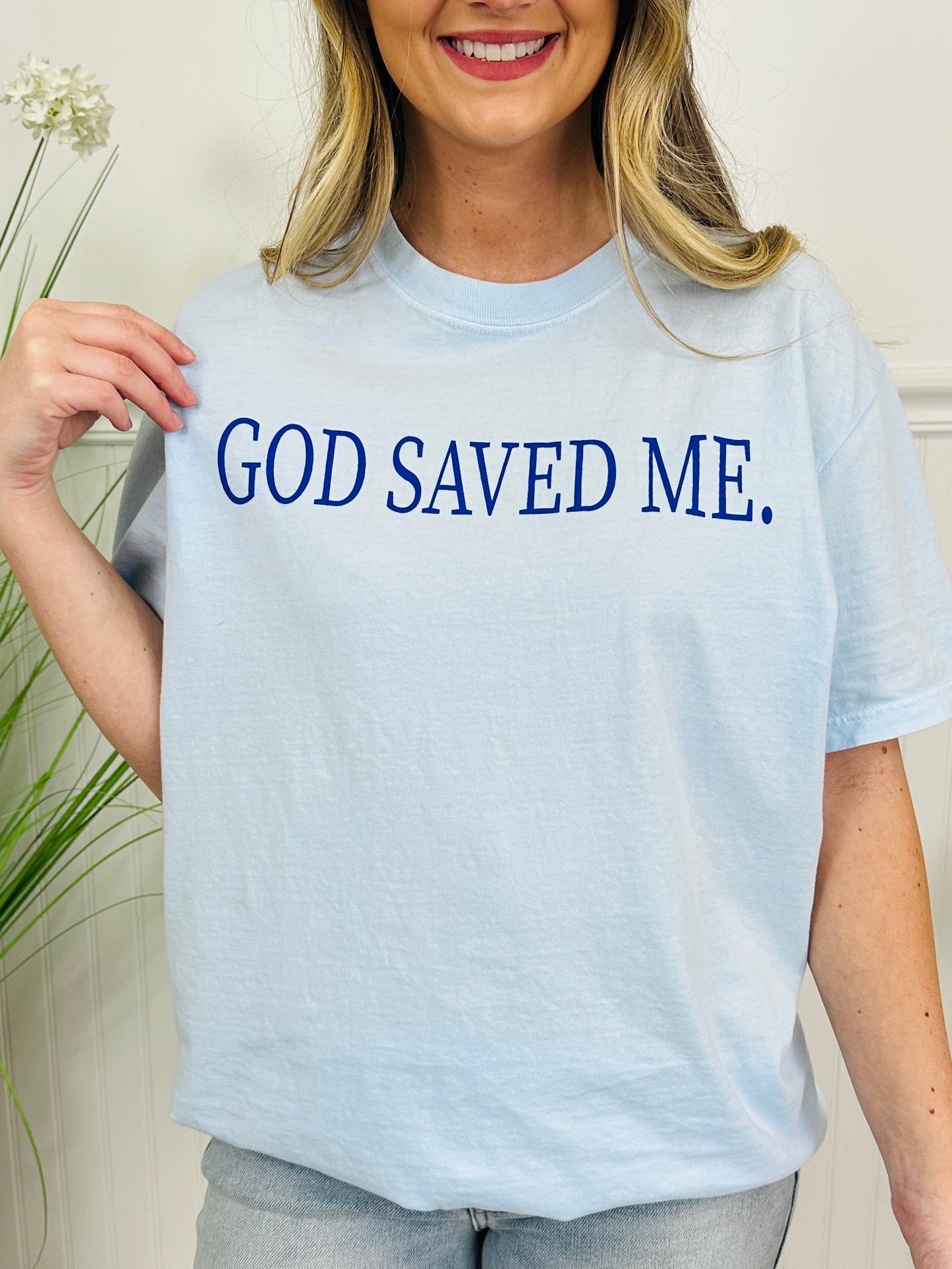 God Saved Me Graphic Tee in Multiple Colors