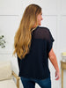 Moonlight Mesh Top In Navy