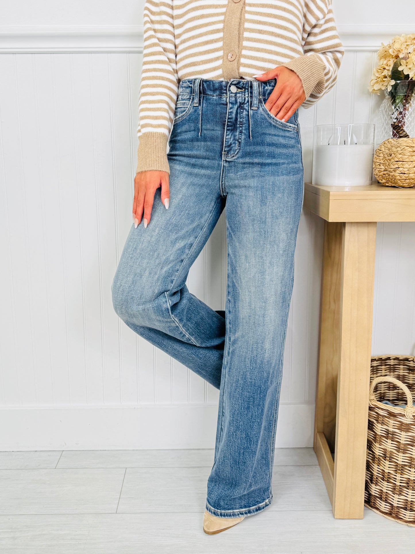 Wear It Well Tummy Control Wide Leg Jeans