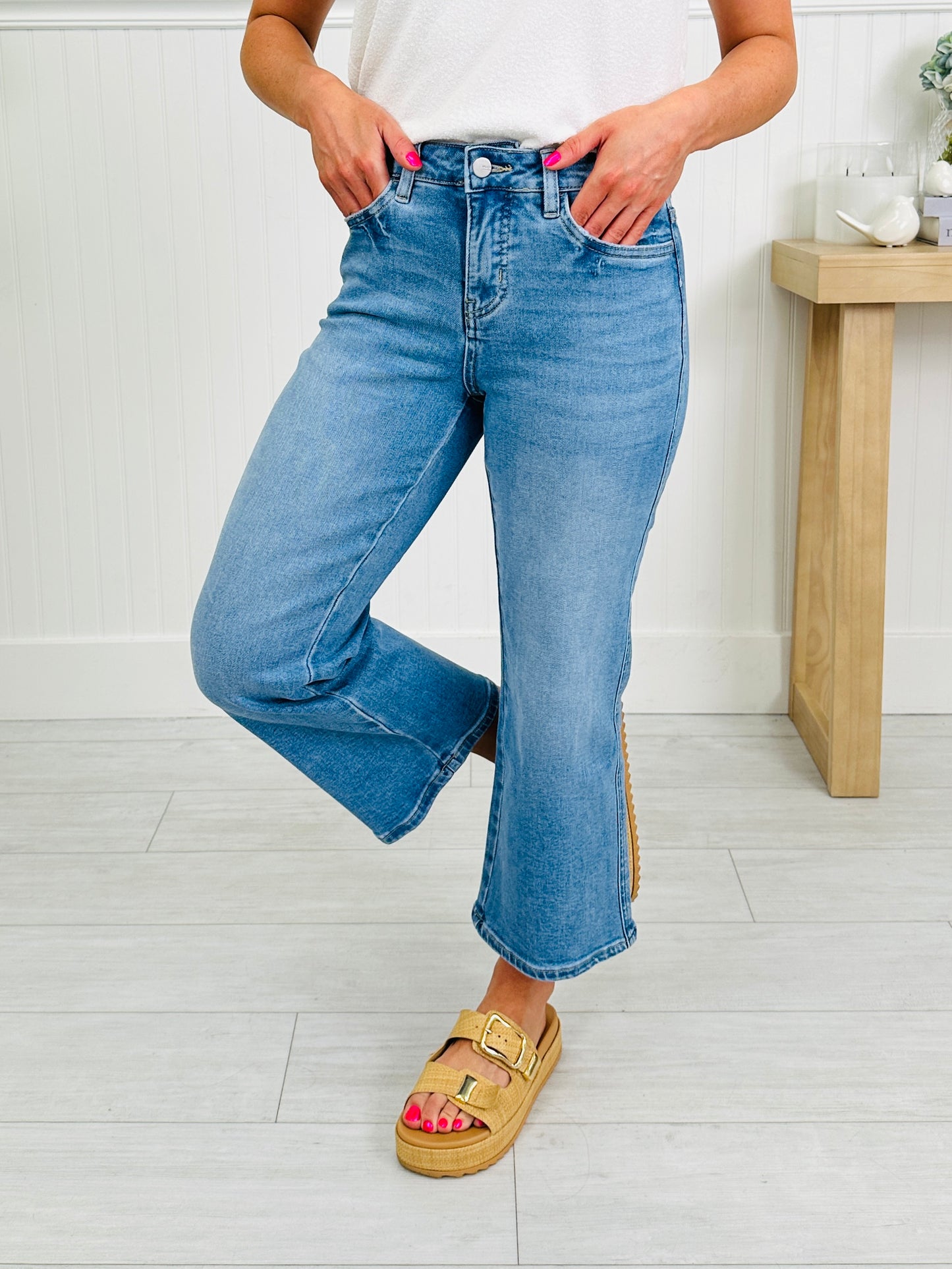 Triple The Fun Tummy Control Cropped Wide Leg Jeans in Three Inseams