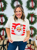 Striped Santa Graphic Tee