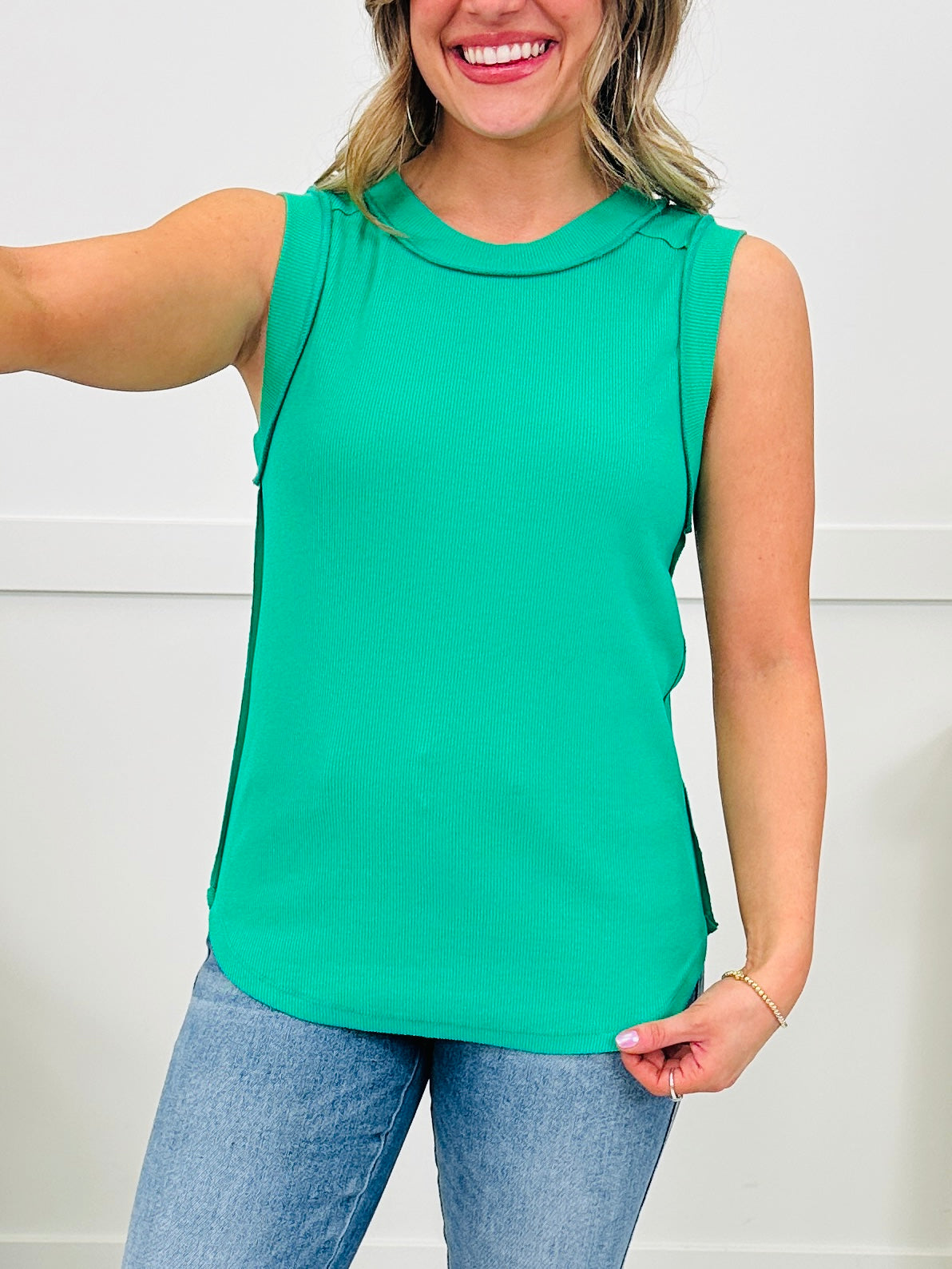 Basic Babe MOCO Exclusive Design Tank Top In Kelly Green