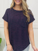 Low Key Stripe Top In Navy