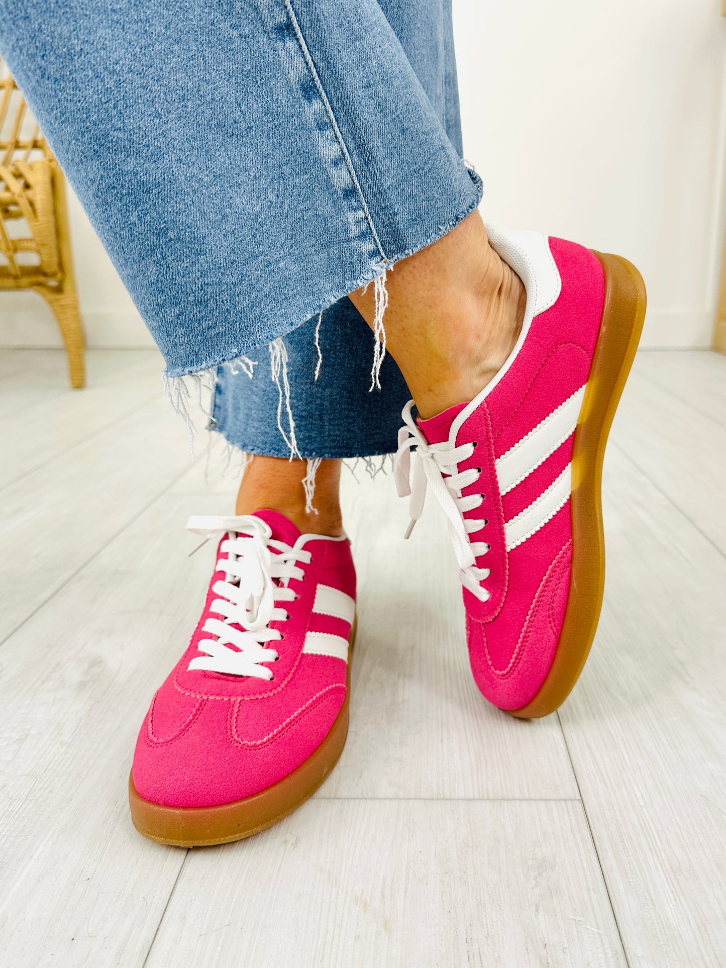 Rainbow Revival Sneakers in Fuchsia White
