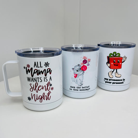 PREORDER! Holiday Travel Mug- Multiple Styles!