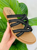 Braided Comfort Sandals In Black