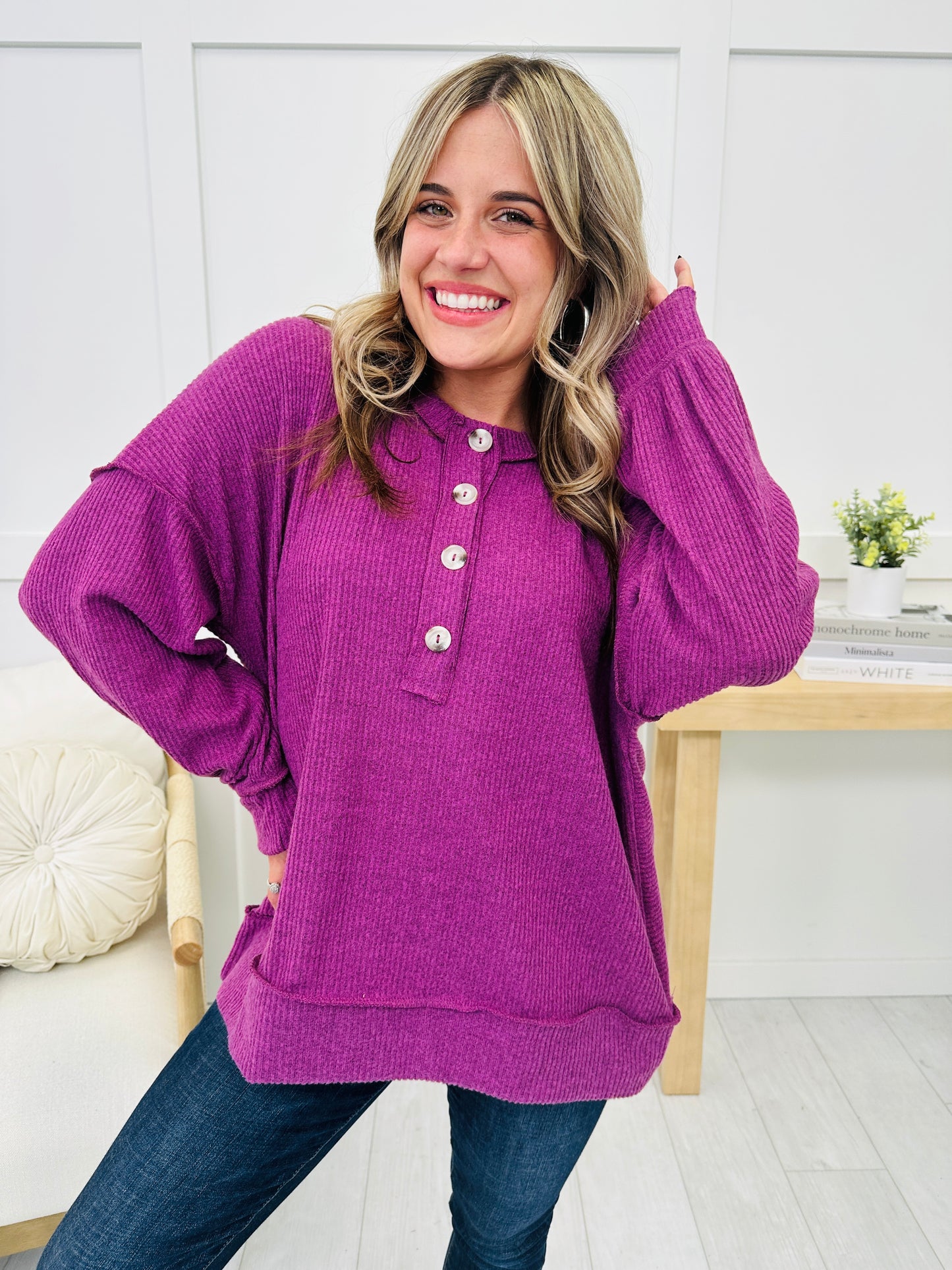 REG/CURVY Essential Buttoned Top- Multiple Colors!