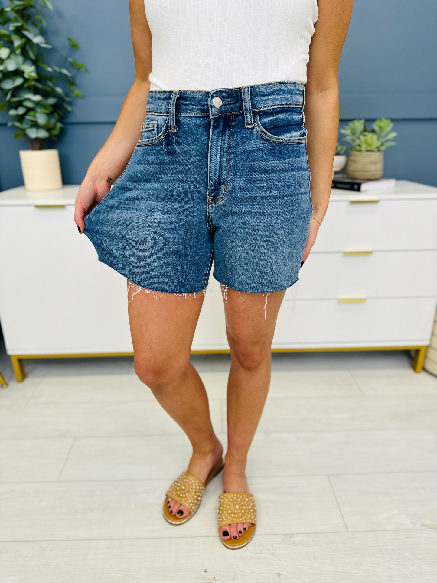 Judy Blue It Takes Two Relaxed Fit Shorts-- Two Washes in Reg/Curvy