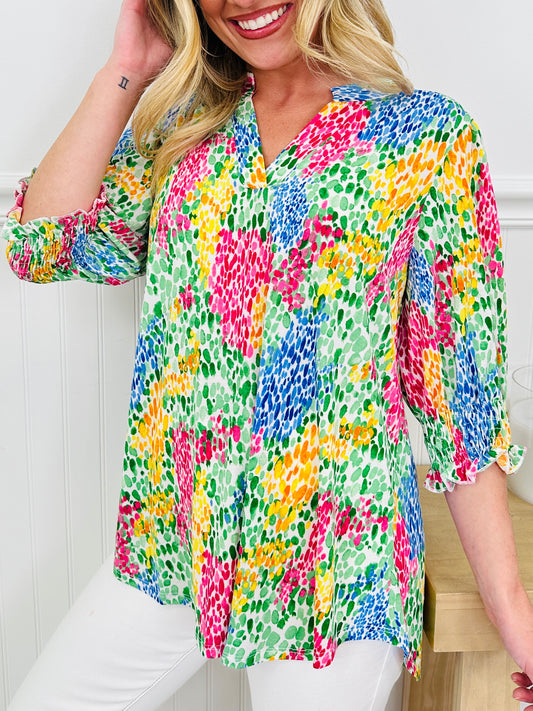 Step Into Spring Top Nantucket Print
