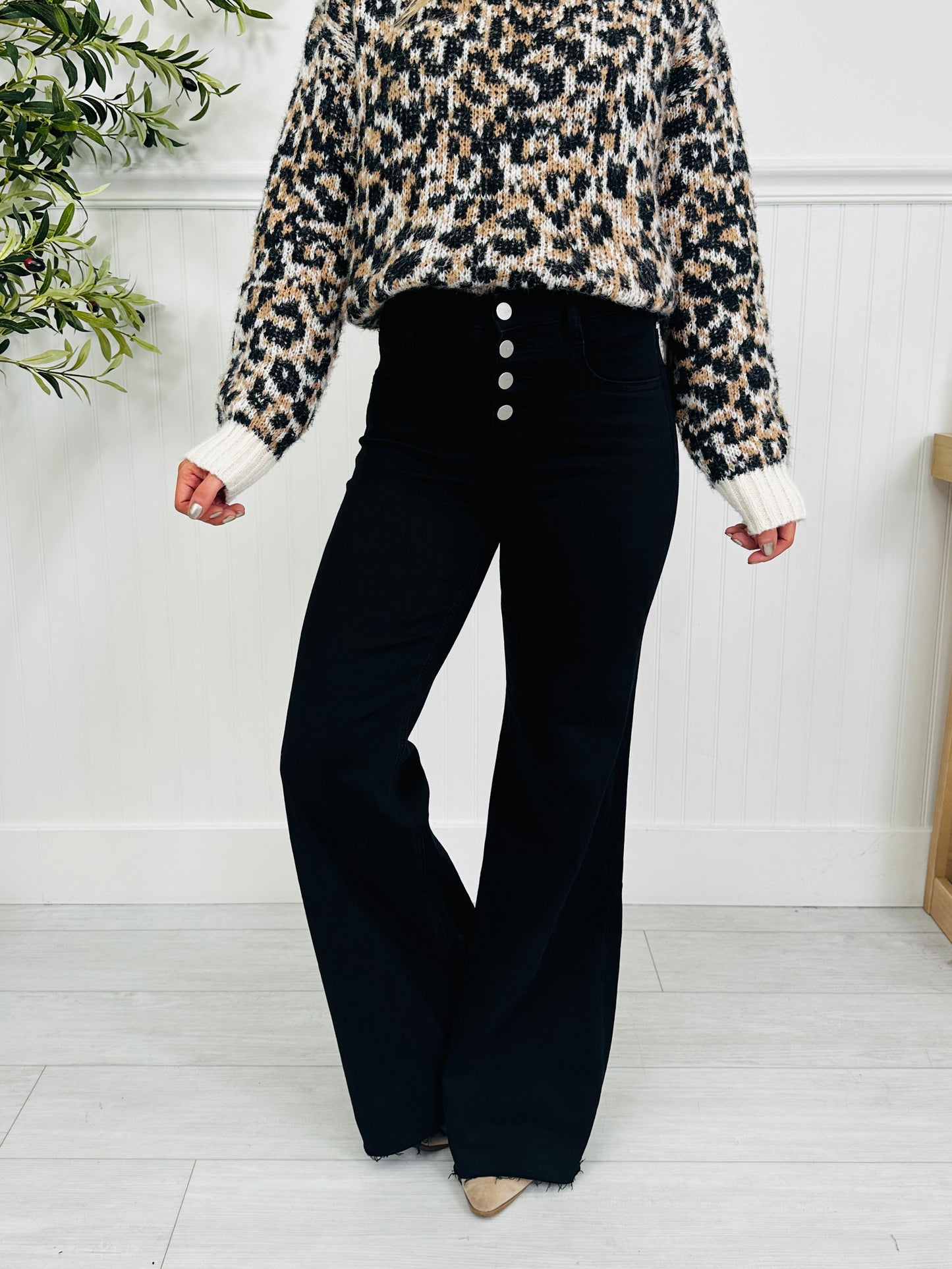 Bold Moves Tummy Control Black Wide Leg Jeans