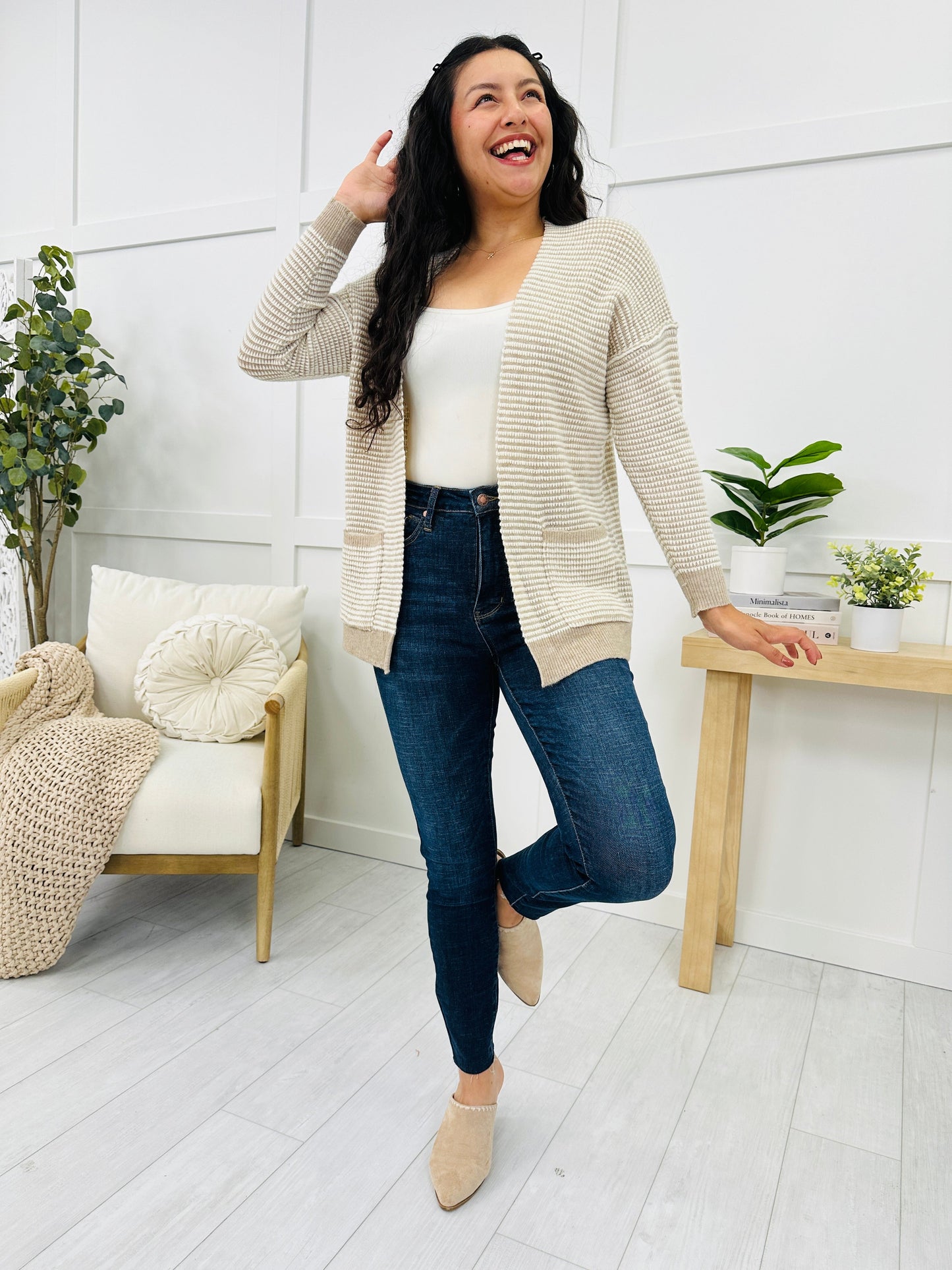 My Cozy Life Cardigan In Stone