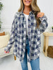 Chilled Out Plaid Top in Navy
