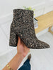 Glam Chain Booties In Pewter Glitter