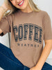 Coffee Weather Graphic Tee in Brown