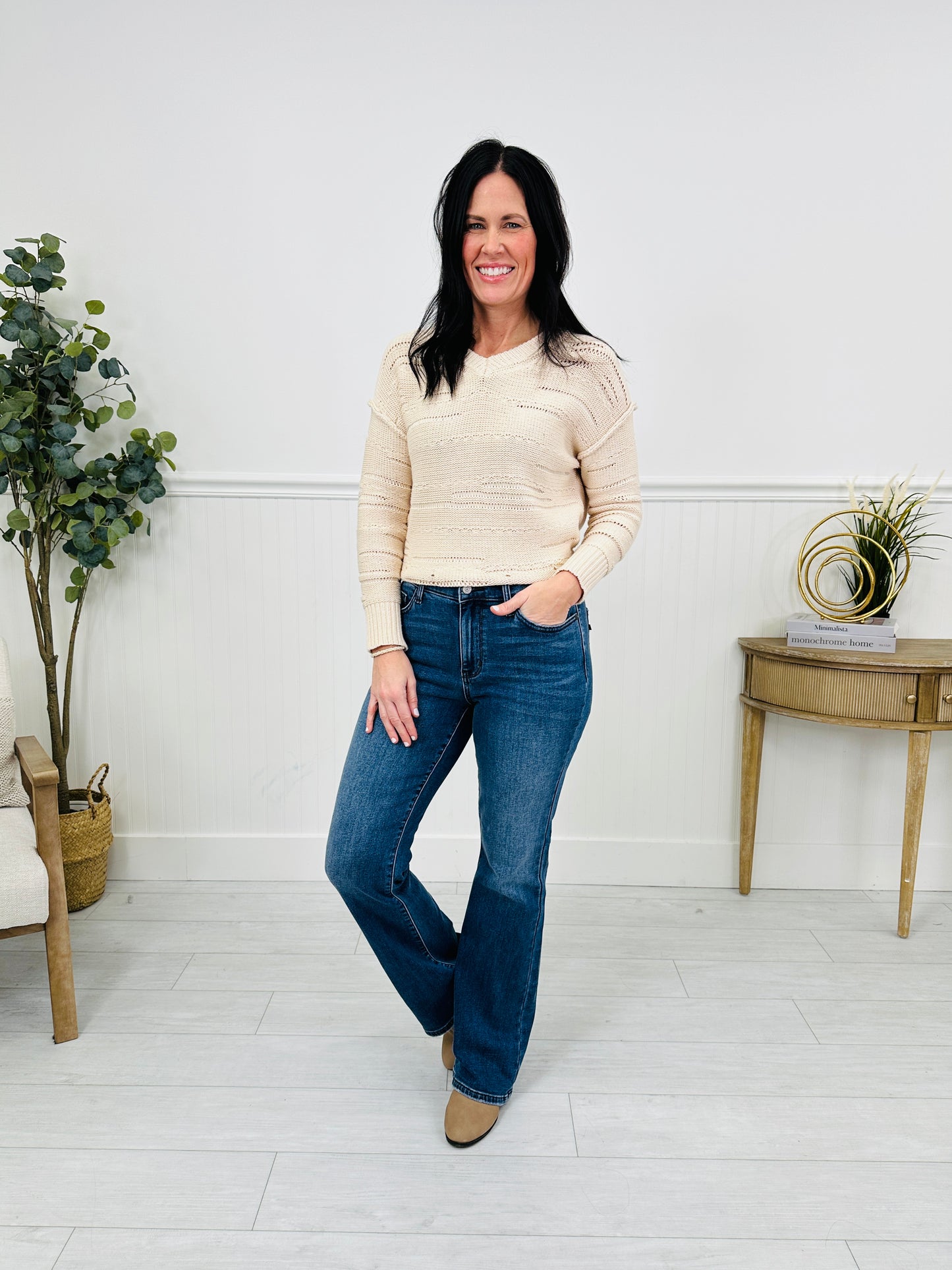 Judy Blue Cozy Classic Thermal Bootcut Jeans