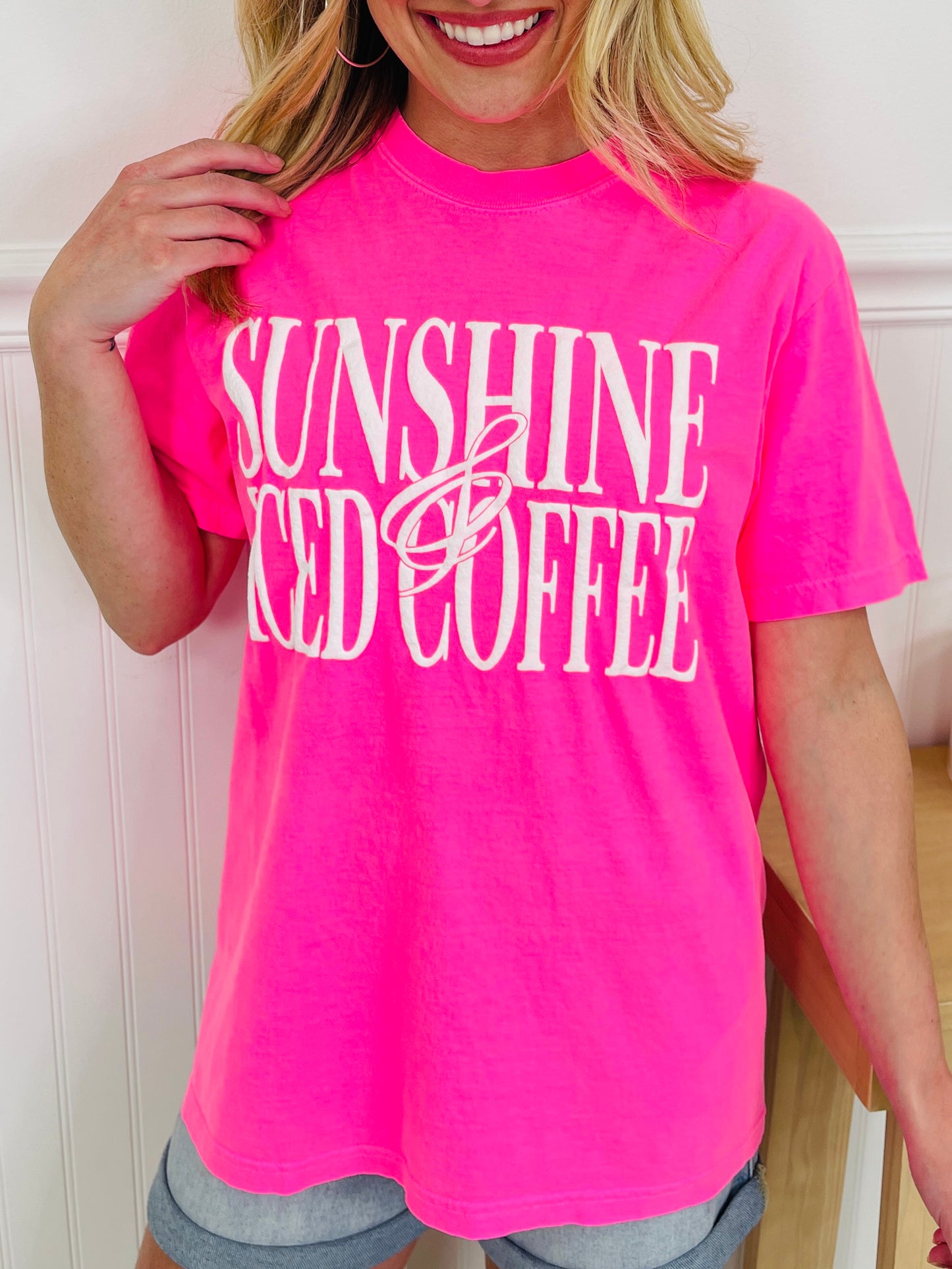 Sunshine And Iced Coffee Graphic Tee in Multiple Colors