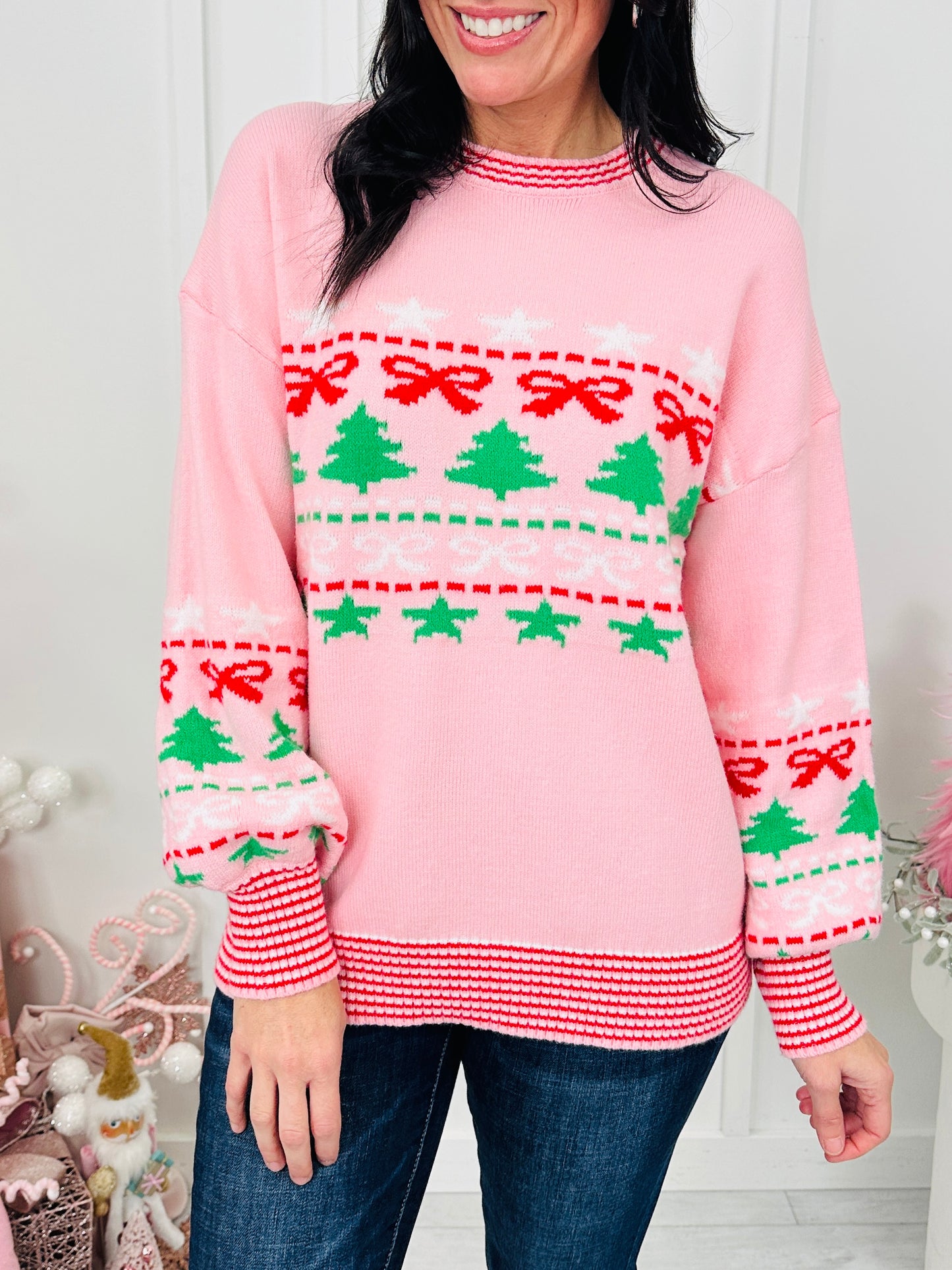 Bows Before Mistletoe Sweater