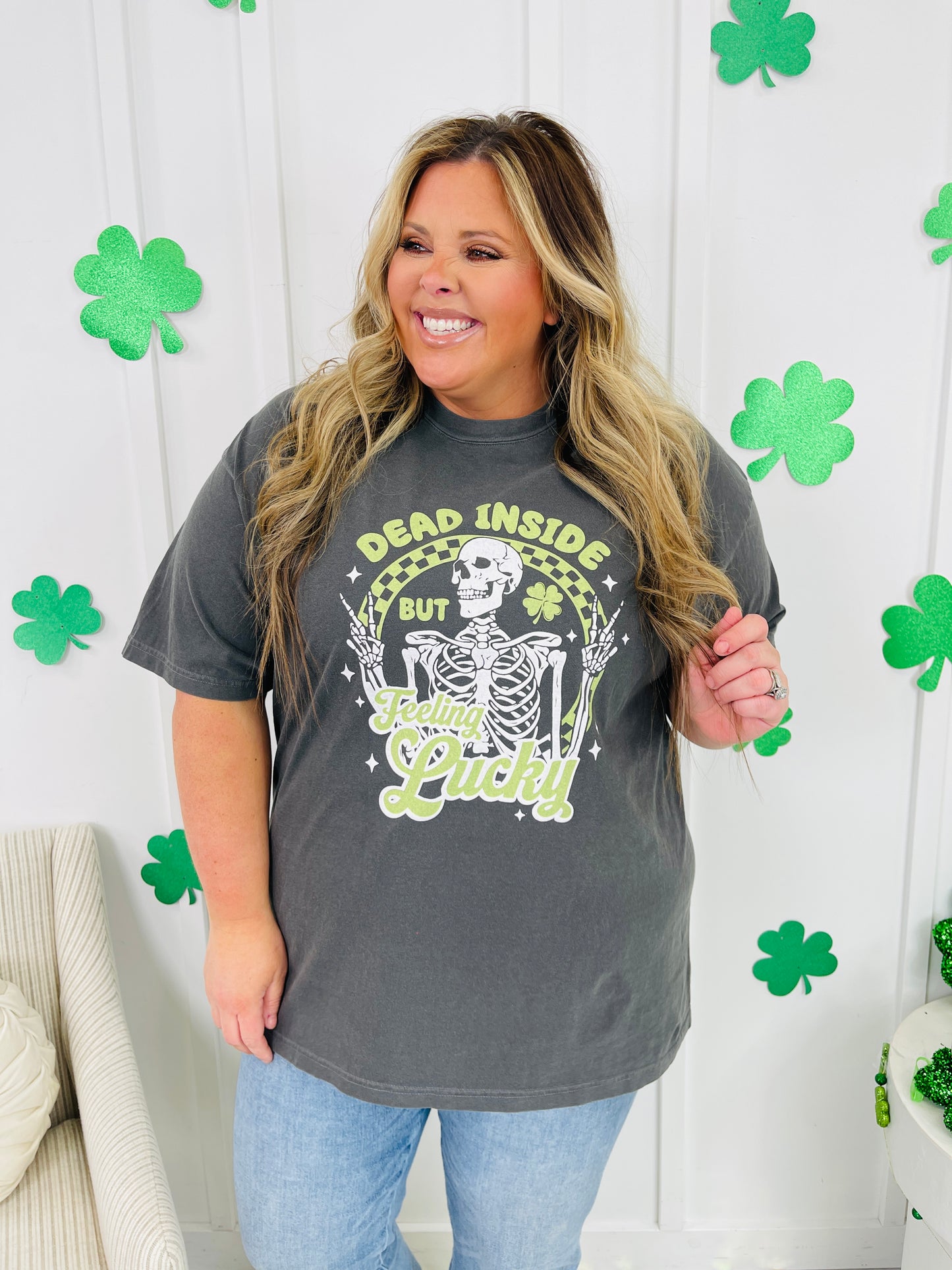 Dead Inside But Feeling Lucky Graphic Tee