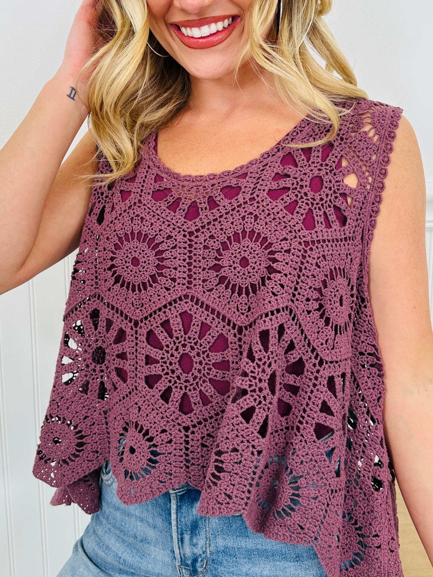 Crochet All Day Top In Multiple Colors