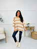 Long Story Stripes Top In Khaki Cream