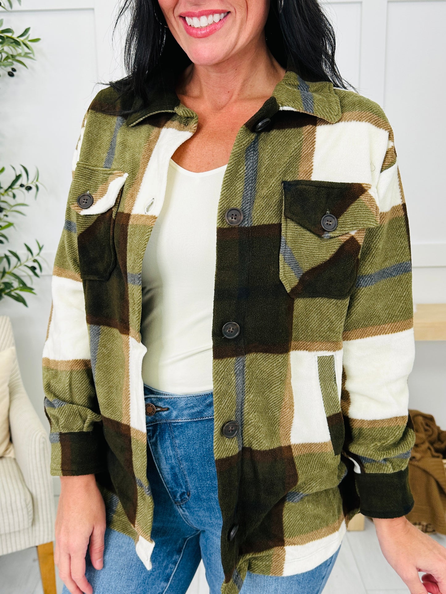 DOORBUSTER! Rustic Runway Shacket in Olive