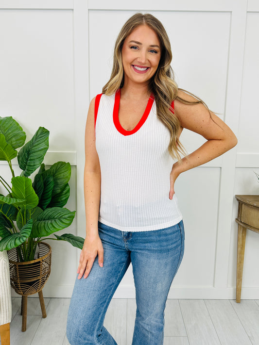 Sideline Style Tank Top In Off White