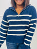 Stripes Like Sunday Sweater in Navy/Cream
