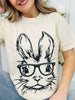 Bunny With Glasses Graphic Tee in Multiple Colors