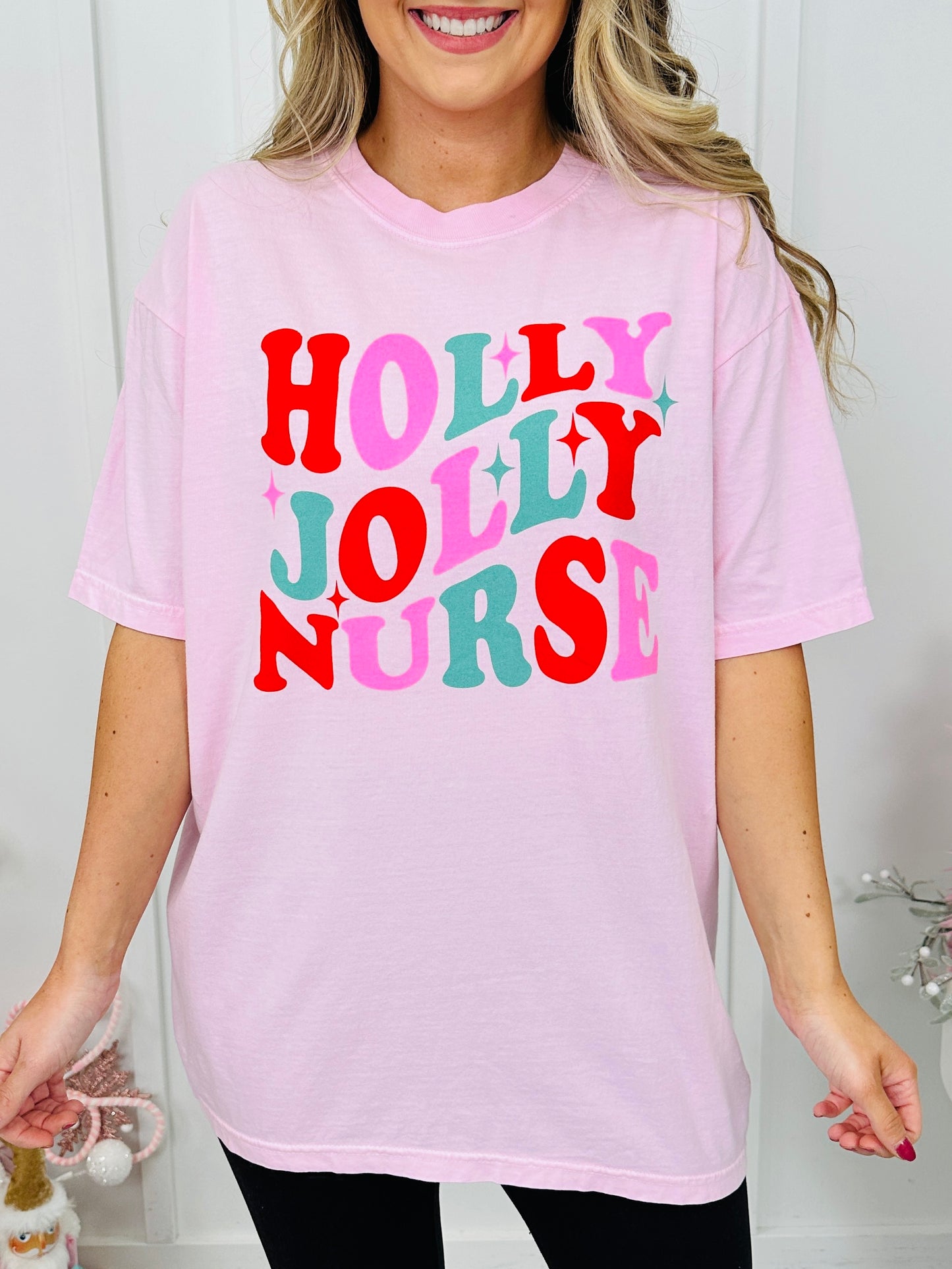 Holly Jolly Nurse Graphic Tee