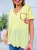 Pocketful Of Petals Top In Lemon Yellow