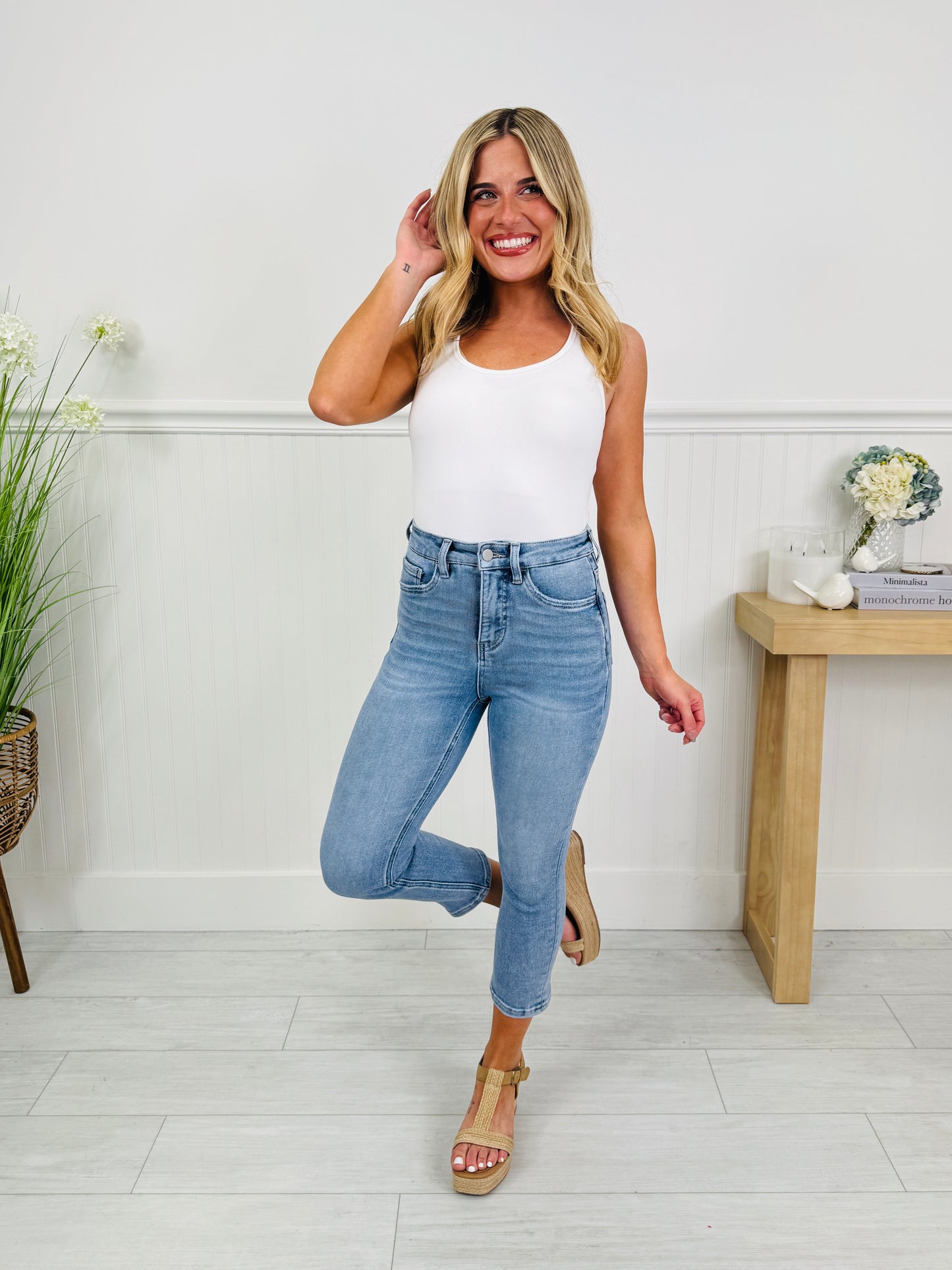 Easy Fit Tummy Control Capri Jeans in Three Inseams