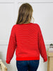Polished In Stripes Cardigan in Red
