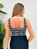 The Olivia Swim Top In Black/White Stripe