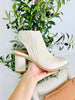 Frame Out Booties in Bone