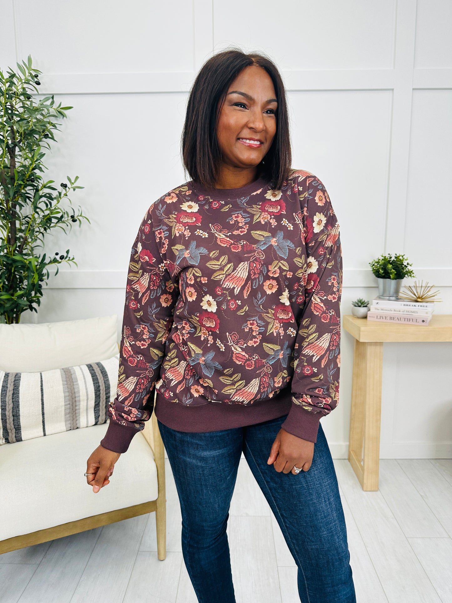 Blossom Trimmed Pullover